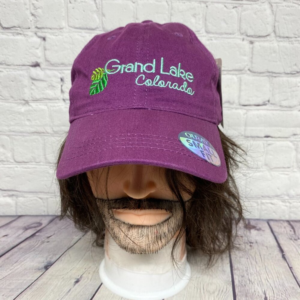 Dad Hat Women Cap Strap Back Velvet Grand Lake Colorado USA Falling Leaves Small